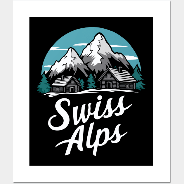 Swiss Alps. Retro Wall Art by Chrislkf